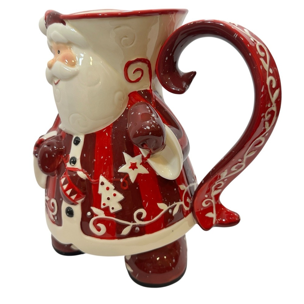 Bella Casa by Ganz Santa Claus Ceramic Christmas Pitcher 8.5" Holiday Decor - Picture 7 of 16